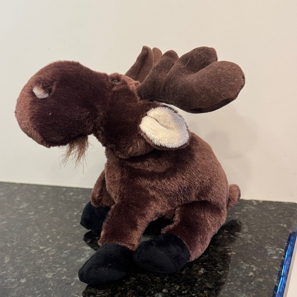 Ganz Webkinz Moose Plush Stuffed Animal Antlers Chocolate Brown 10” No Code - Picture 3 of 10